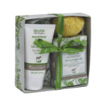 Gift box with hand & body cream donkey milk 50ml + soap 100gr + sponge